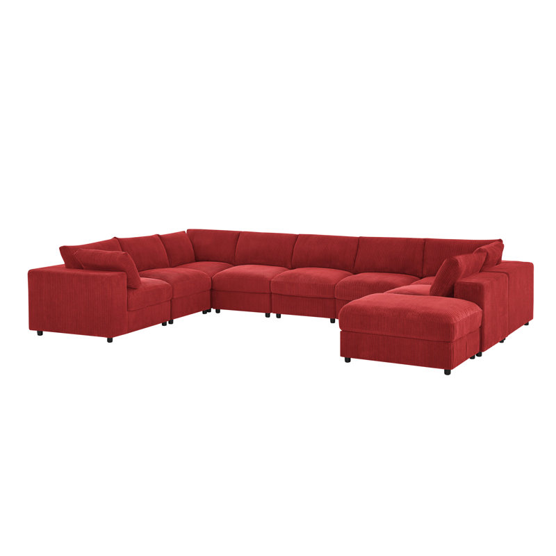 Canapé modulaire en velours côtelé Combewarington, Red Corduroy