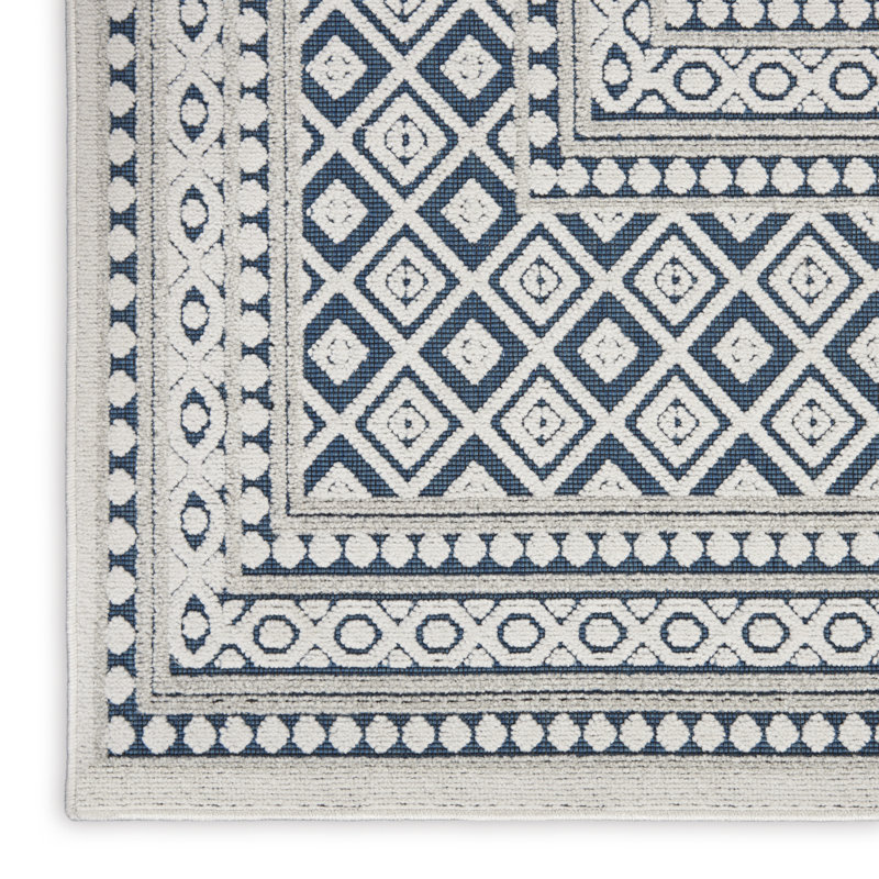 Tapis bleu moderne Romelia, Rectangle 7 pi 10 po x 9 pi 10 po