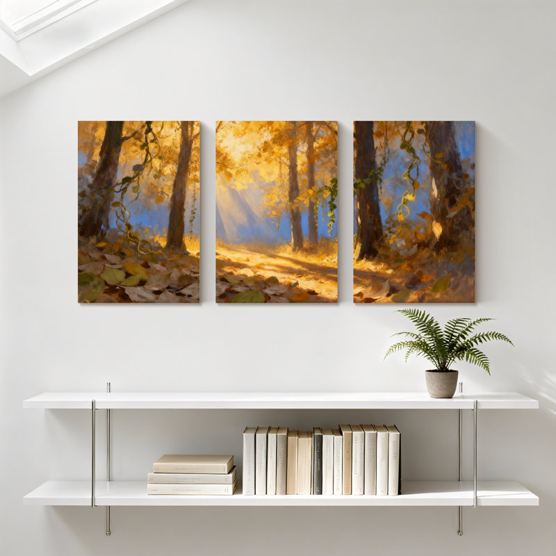 Forêt d'hiver, H 18 po x l 36 po