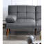 Fauteuil en polyfibre bleu gris avec support en bois massif et pieds de siège confortables pour l'espace de vie principal