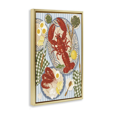 Cadre flottant homard pour déjeuner, design par Vero Illustrates