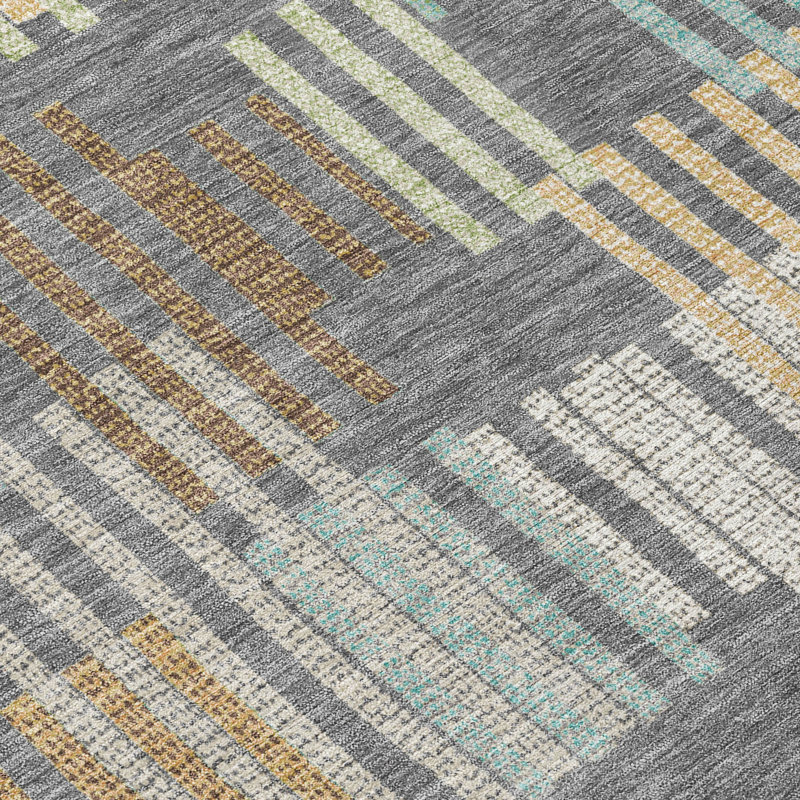 Tapis intérieur / extérieur lavable à la machine Chantille ACN2598, Gris, 5 pi x 7 pi 6 po