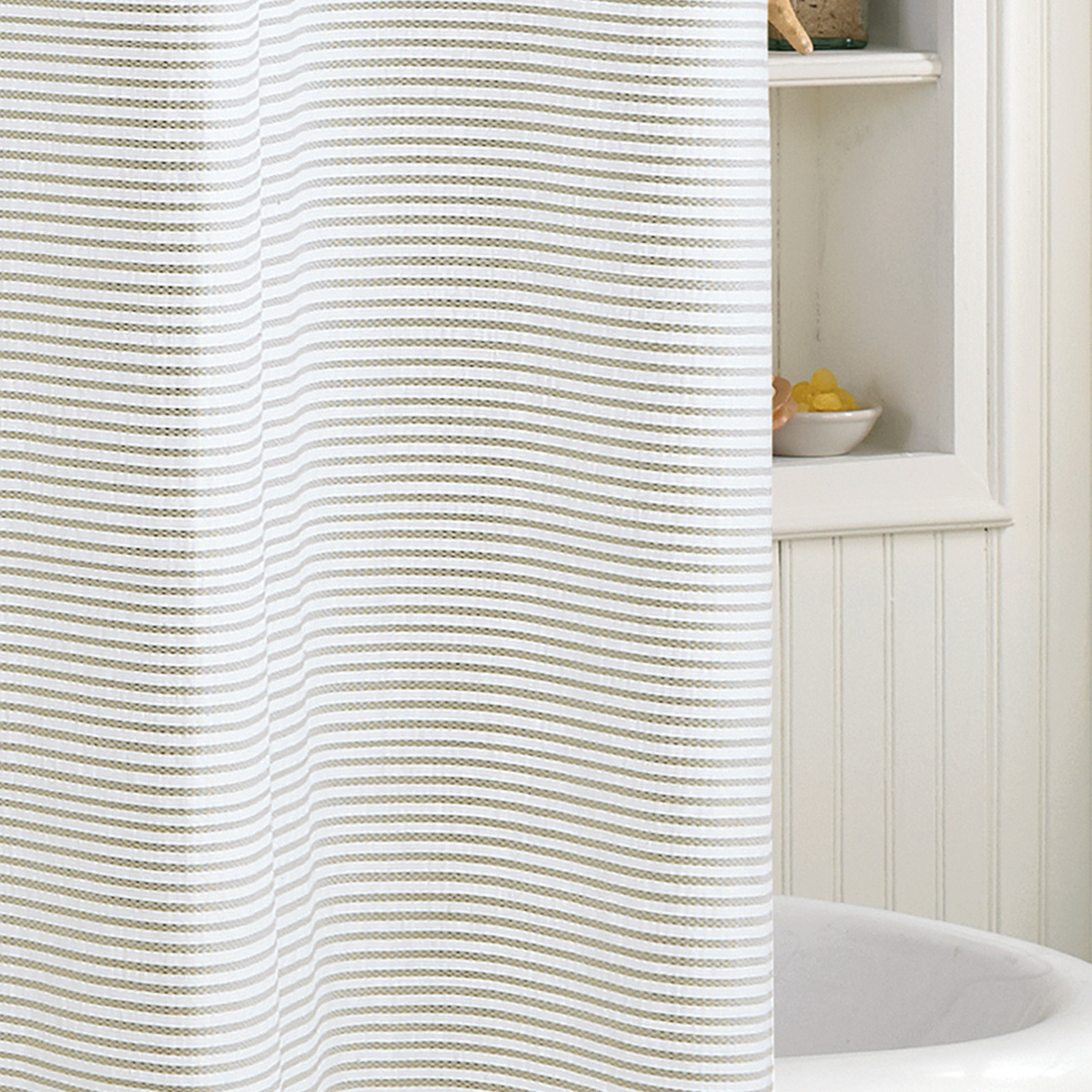 Panama Cotton Shower Curtain, Taupe