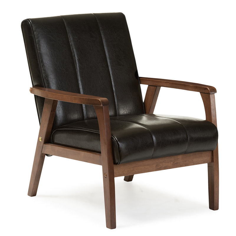 Charda Faux Leather Armchair, Black