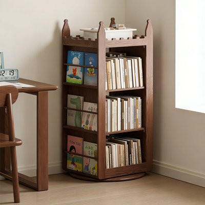 Simple And Rotatable Solid Wood Bookcase