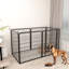 Parc d'exercice en métal robuste à 6 panneaux avec porte, clôture pour chien H 31,7 po pour l'extérieur et l'intérieur-373115479