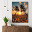 Art mural tropical en verre trempé Sunset