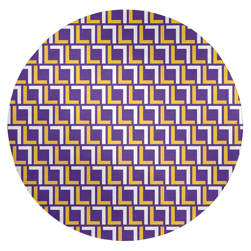 Geometric Indoor Rug, Round 5'