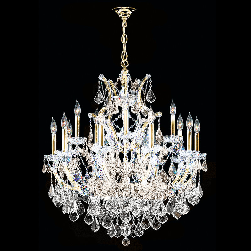 Maria Theresa Grand 16 - Light Chandelier, Clear, Swarovski Strass, Gold Lustre