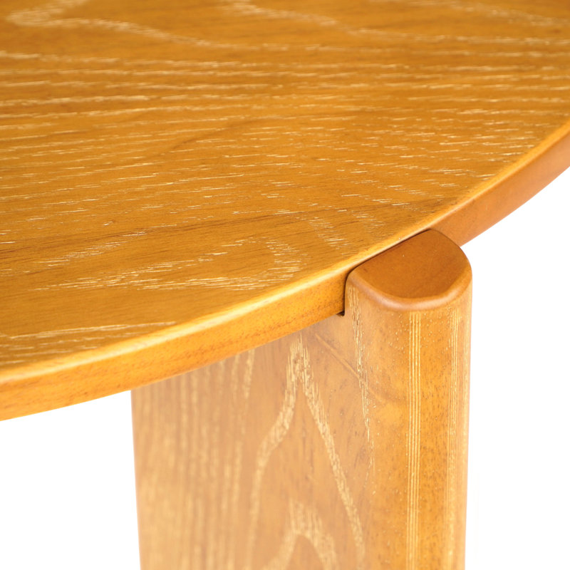 Table basse Claremont en bois d'hévéa massif pour le salon, table basse ronde en bois avec pieds solides pour la chambre