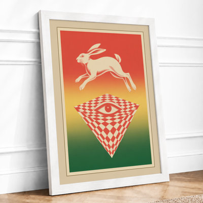 Leaping Rabbit Illusion Surrealism - Framed Print