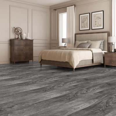 Paquet de 36 tuiles de plancher auto-adhésives pour plancher de vinyle de 54 pieds carrés aspect bois, adhésif et autocollant pour carrelage imperméable pour chambre à coucher, salon, cuisine, vieux bois de véhicule récréatif