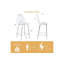 Tabouret de bar moderne minimaliste transparent avec pieds élégants en métal (ensemble de 2)-720376864-720376925