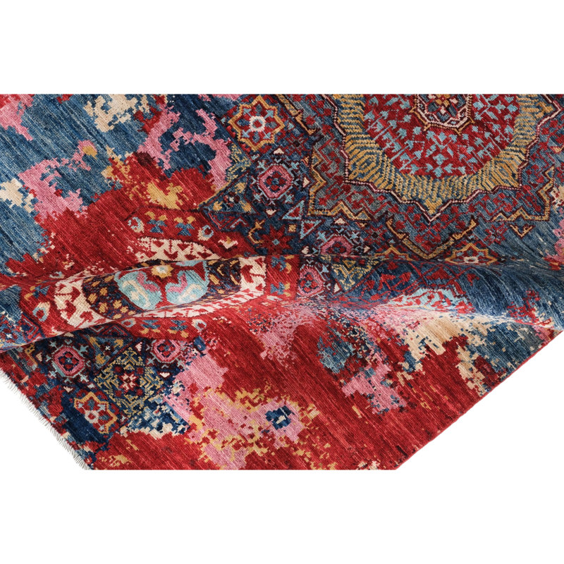 High-Quality Hand-Knotted Pink And Red Area Rug
