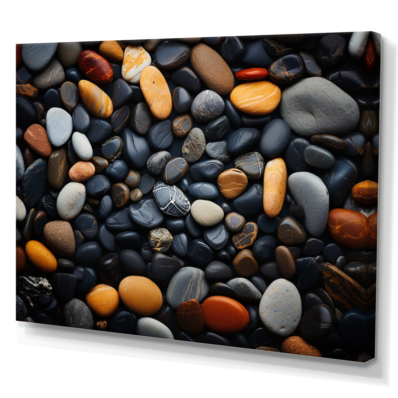 Motif de plage rocheuse III sur toile, H 12 po x l 20 po x P 1 po, Toile tendue