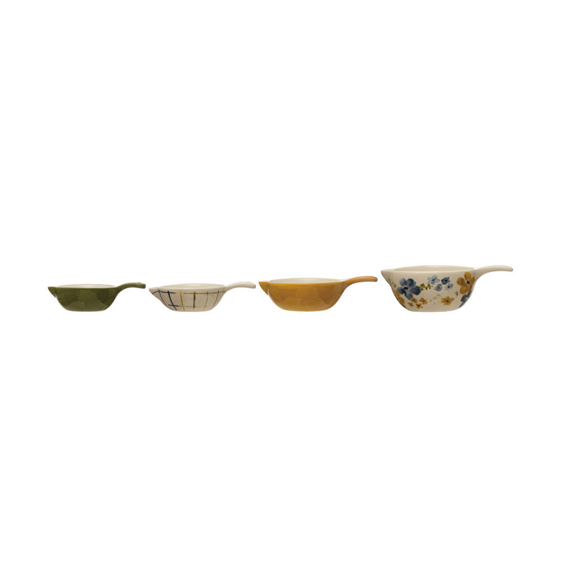 Tasses à mesurer en grès peintes à la main