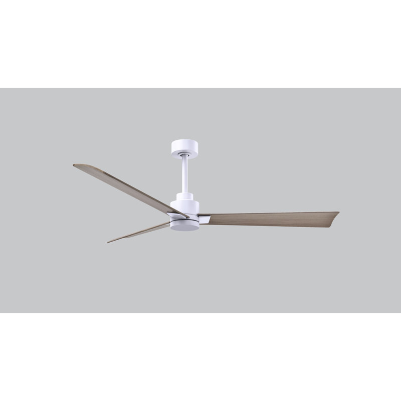 Ventilateur de plafond Alessandra, Gris cendré, Blanc mat