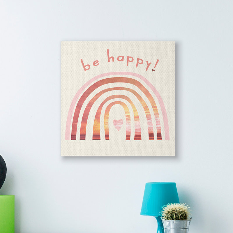 Be Be Expression, ton chaud, plage, arc-en-ciel, H 24 po x l 24 po, Toile tendue