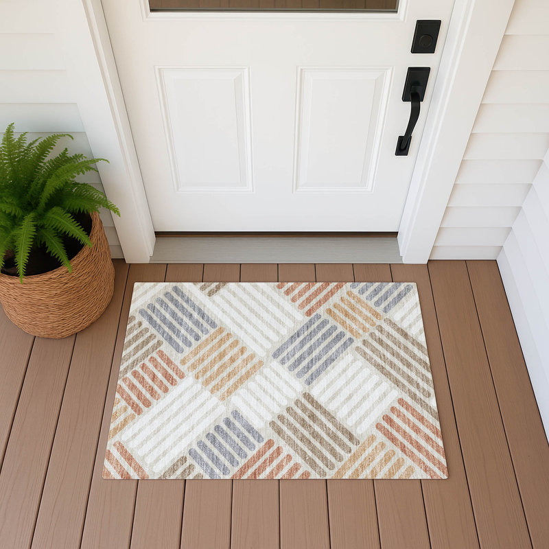 Machine Washable Indoor/Outdoor Chantille ACN2339 Geometric Rug, Rectangle 1'8" x 2'6"