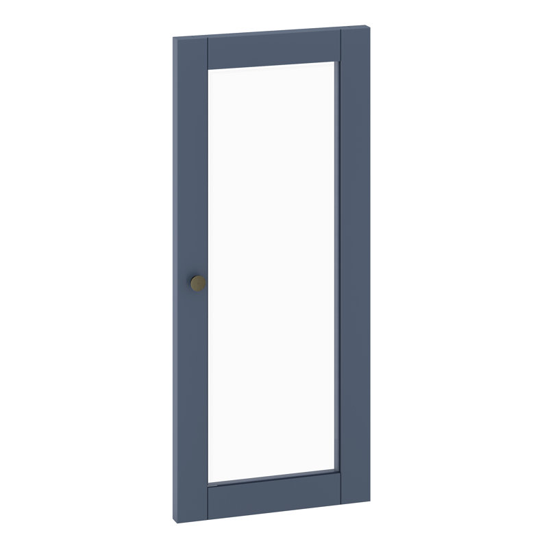 Ramdev 100% Solid Wood Modular Cabinet Clear Glass Door Kit, Antique Blue