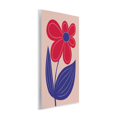 Plaque murale marguerite rouge audacieuse ludique, design par Martina Pavlova