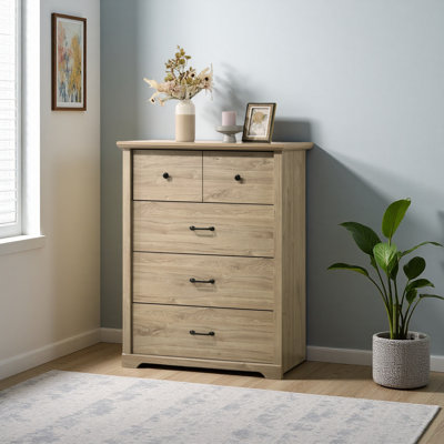 Commode à tiroirs l 32 po avec poignées noires
