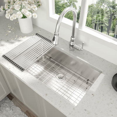 32 Inch Undermount Sink - 32"X19"X10" Undermount Stainless Steel Kitchen Sink 16 Gauge 10 Inch Deep Single Bowl Kitchen Sink Basin