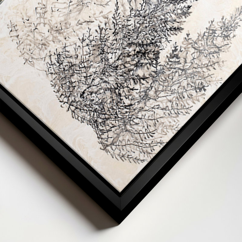 “Monoscape II” by Karen Biery – Painting, H 30 po x l 30 po, Reproduction avec cadre flottant, Noir