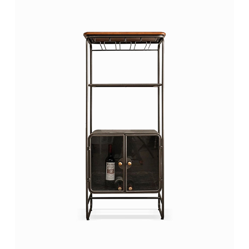 22.83" Black Rectangular Solid Wood Wine Rack