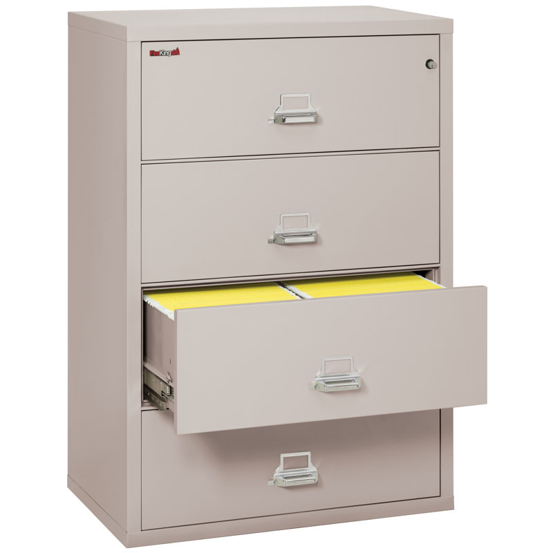 Fireproof 4 - Drawer File Cabinet, Key Lock, Platinum