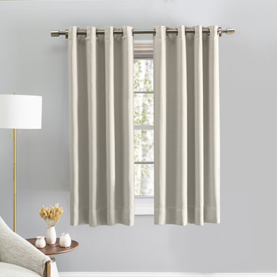 Stephane Premium Thermal Blackout Textured Grommet Short Single Curtain Panel