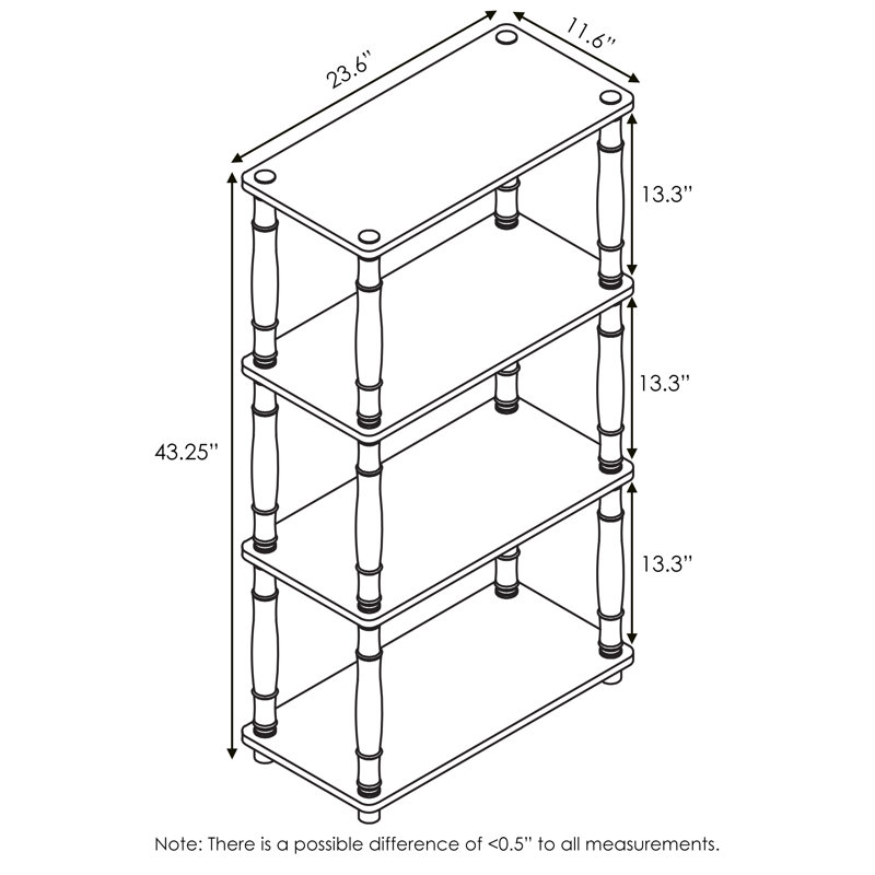 Hadriana 43.7" H x 23.6" W Plastic Etagere Bookcase, 29.5 (D) x 59.9 (W) x 110 (H) cm, Espresso/Black