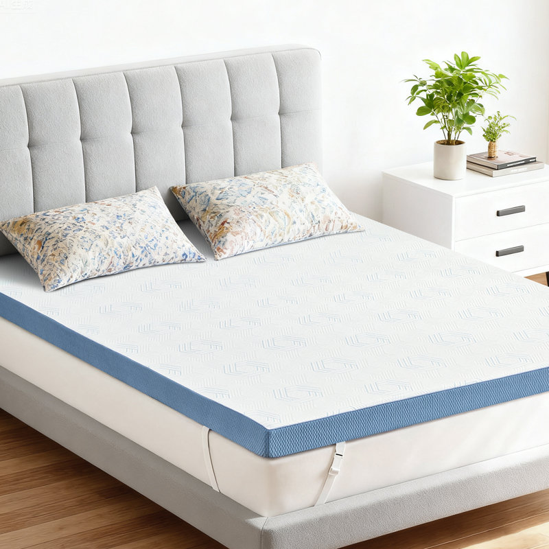 3-Inch Firm Mattress Topper Memory Foam, Washable Cover, Breathable Cooling Mattress Pad Portable Bed Topper For Back Pain And Pressure Relief,White