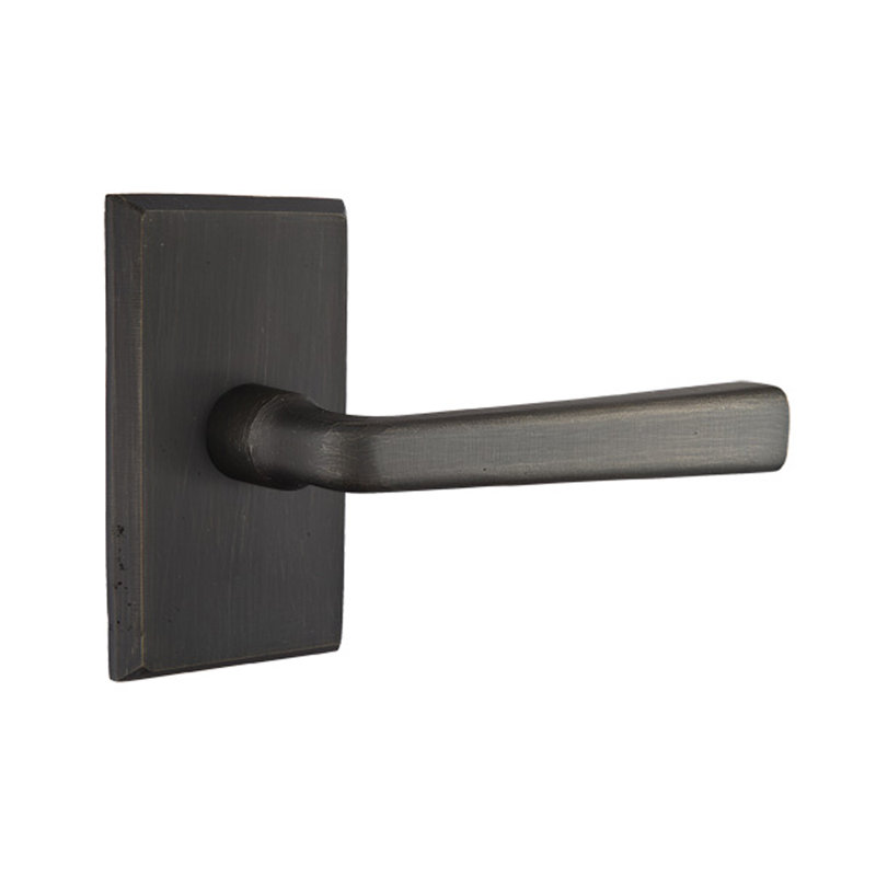 Faux levier de porte double avec rosette Cimarron, Bronze moyen, Droite