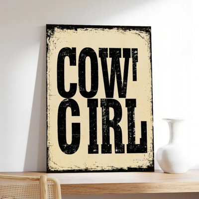 Canvas Wall Art Vintage Cowgirl Bold Typography Western Farmhouse Canvas Wall Art Vintage Poster Print Home Decor