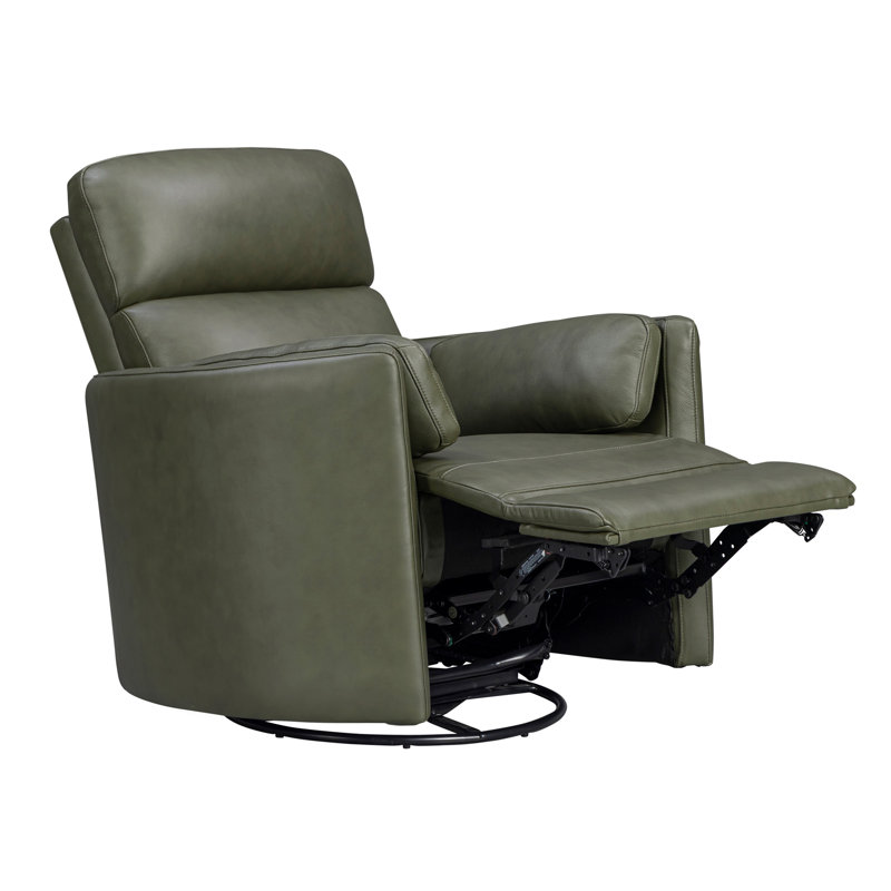 Fauteuil inclinable et oscillant électrique, Cuir sauge Lyric
