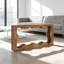 Table basse étroite et élégante, motif vague, 160 cm L x 30 cm P x 85 cm H, console de conception soignée et aux finitions impeccables.