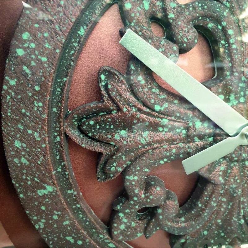 Teasley Wood Wall Clock, Copper Patina