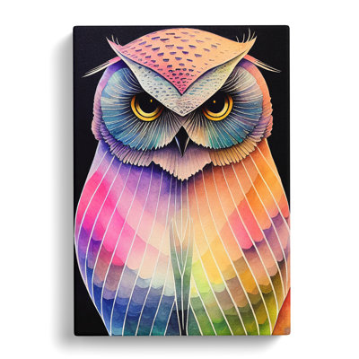 Watercolour Owl No.1 Abstract - Wrapped Canvas
