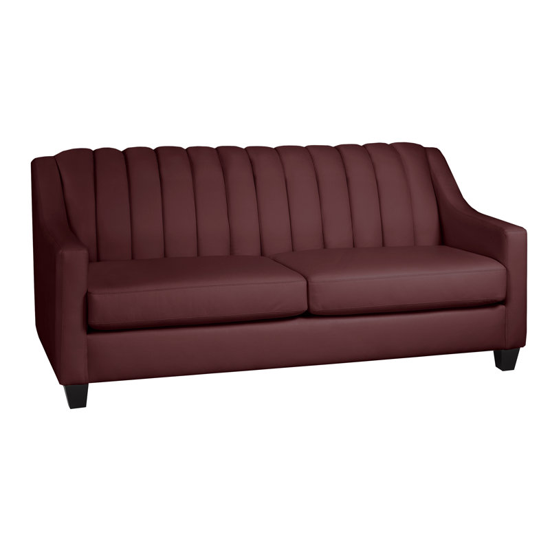 Canapé en cuir Conkling, Cuir synthétique cerise