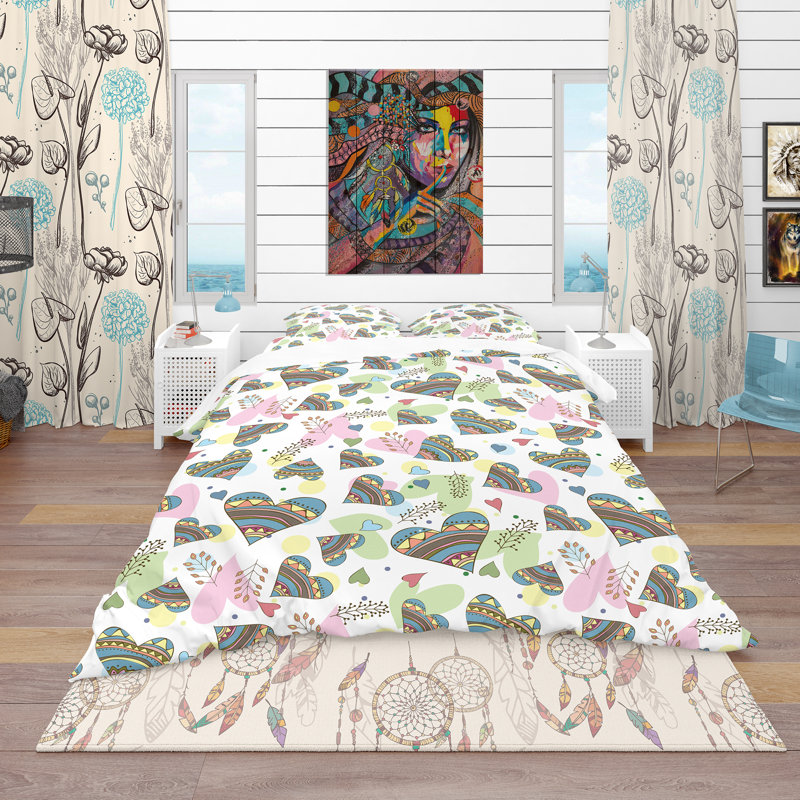 Ensemble de housse de couette moderne et contemporaine, Housse de couette très grand + 2 taies décoratives