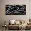 Abstrait noir gris tourbillon, reproduction d'art sur toile encadrée-128129142-128129140