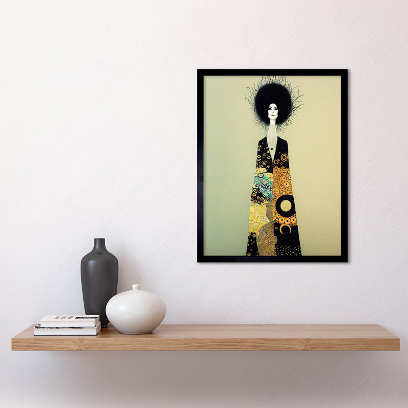 Portrait Of Beautiful Woman Klimt Dress - Single Picture Frame Print