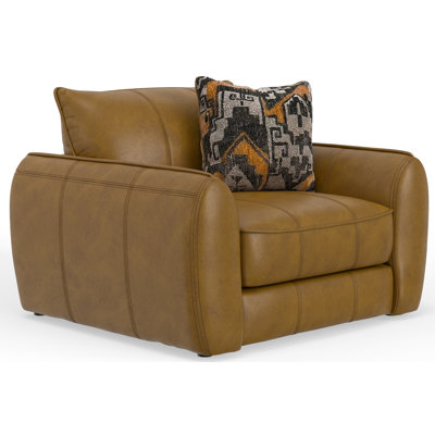 Fauteuil assorti en cuir italien de 51 po de large Dazia