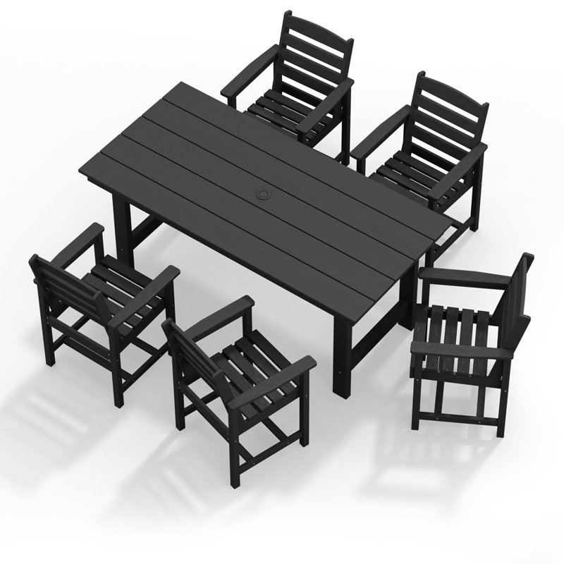 Chaise de patio en PEHD, Noir