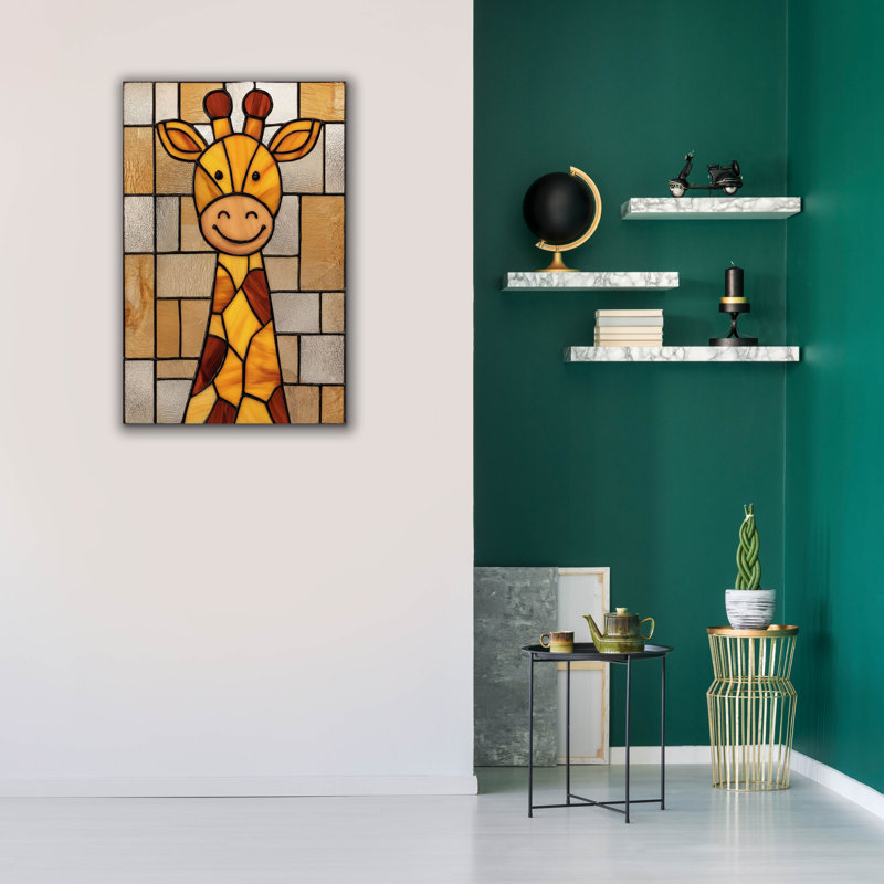  «Stain Glass Baby Giraffe» par Rich Monet, art mural sur toile, 26 po x 40 po