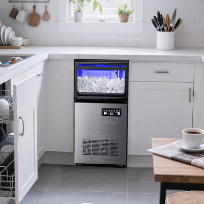 120 Lbs/Day Ice Maker, Built-In/Freestanding With 40 Lbs Bin, Flip Door, Scoop & Water Filter | Fridge.com