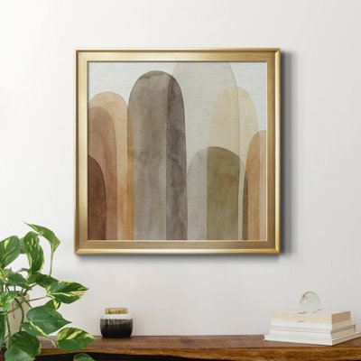 Desert Watercolor Arches I - Matted and Framed Under Acrylic Glass, Large Living Room Wall Art