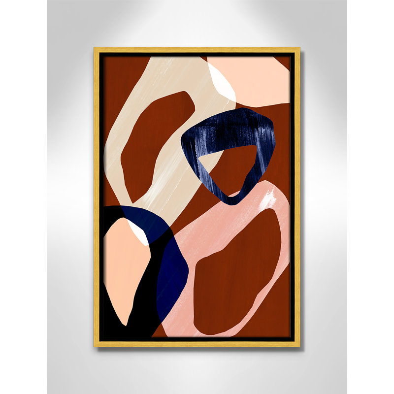 Loop I Print par Violets Print House, Framed Canvas, 13.5'' W x 19.5'' H, Gold Floater