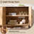  Modern Curved Sideboard, 70" Large Sideboard Storage Cabinet with 4-Door Cabinetry and Adjustable Shelves-2115340640